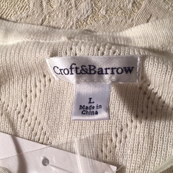 Croft & Barrow ivory cardigan. L - Picture 7 of 7